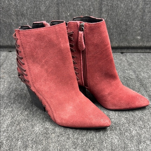Mojo Moxy Shoes - Mojo Moxy Red Ankle Booties with Pointed Toe